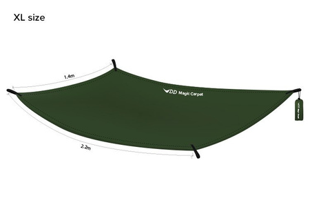 Mini płachta biwakowa - Tarp DD Magic Carpet XL 1.4x2.2 - DD Hammocks - Olive