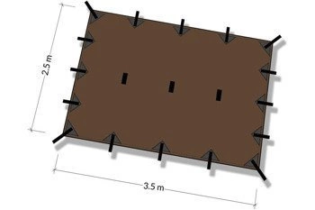 Płachta biwakowa - Tarp M 3.5x2.4 - DD Hammocks - Coyot Brown