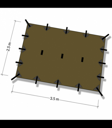 Płachta biwakowa - Tarp M 3.5x2.4 - DD Hammocks - Coyot Brown